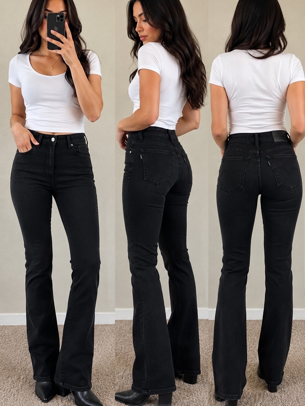 Levi's 315 Shaping Bootcut Black Jeans Women's Size W28 L30 Stretch.